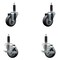 Service Caster 3.5'' SS Thermoplastic Rubber Wheel Swivel 1'' Expanding Stem Caster Set 2 Brakes, 4PK SCC-SSEX20S3514-TPRB-2-TLB-2-1 - alternate 1